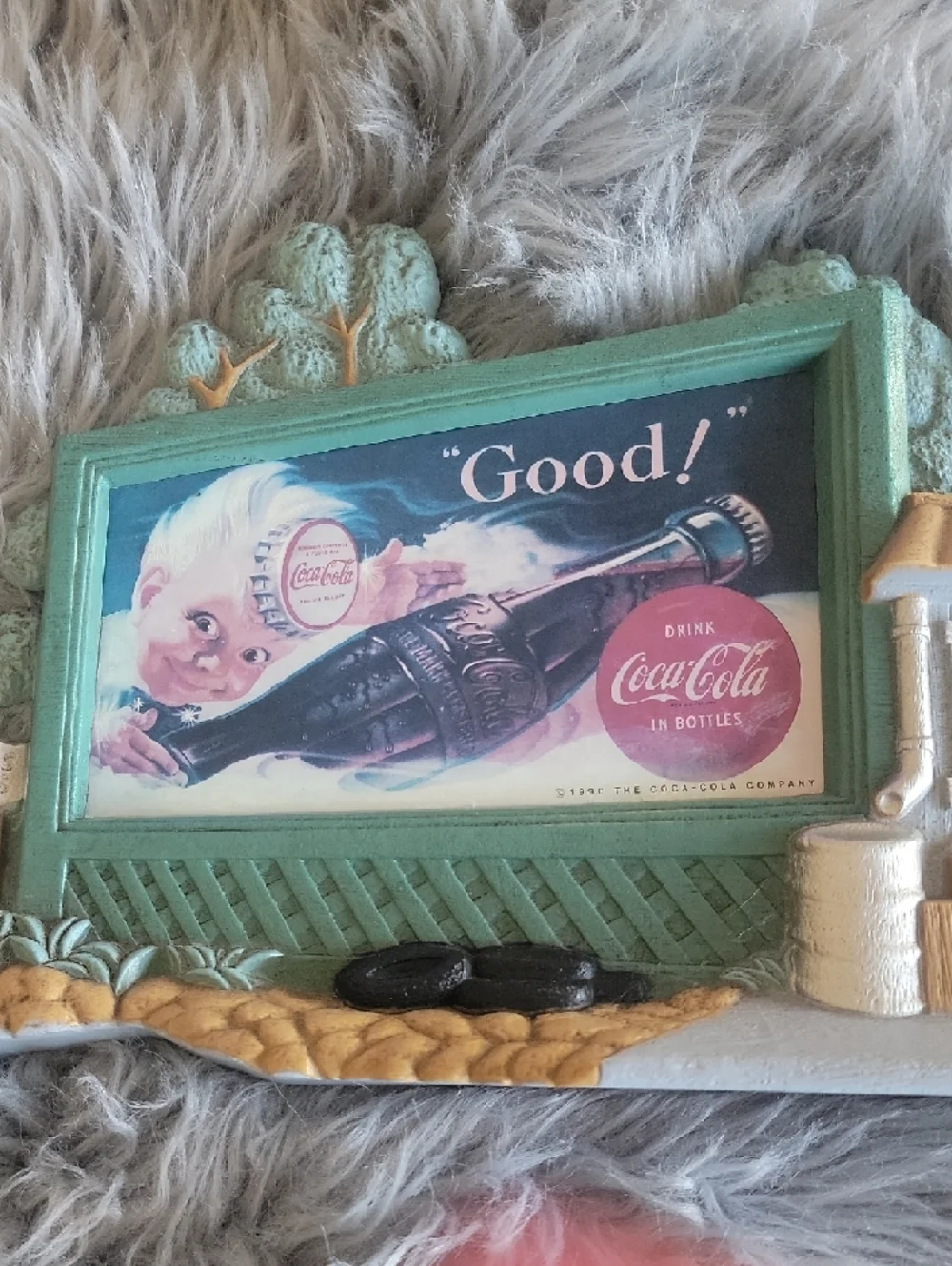 Vintage 1990's COCA COLA. Coke. Route 66 Garage Car Billboard Clock.